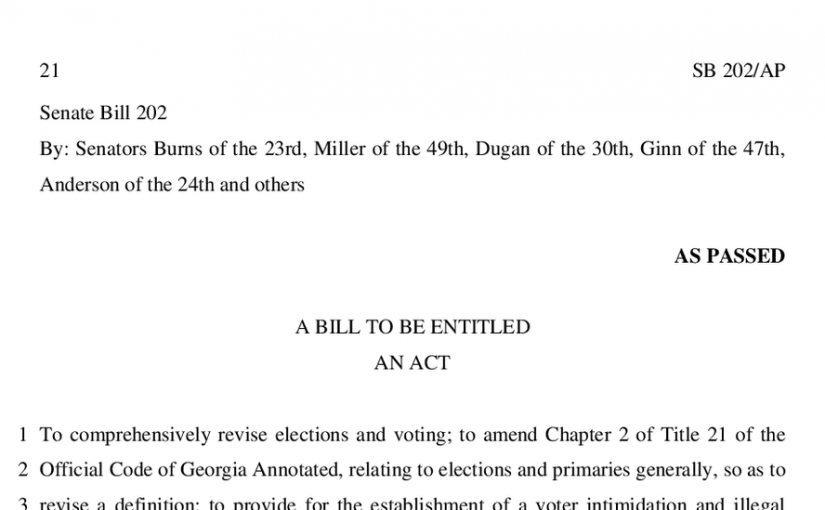 Georgia’s Election Integrity Act